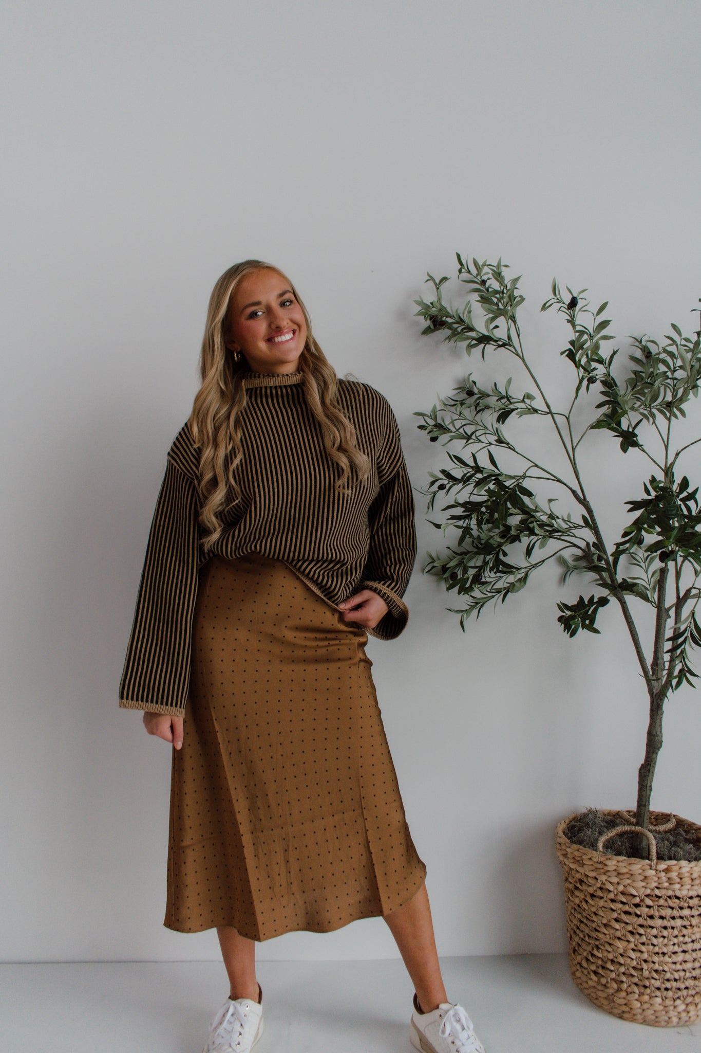 Spiced Spot Midi Skirt