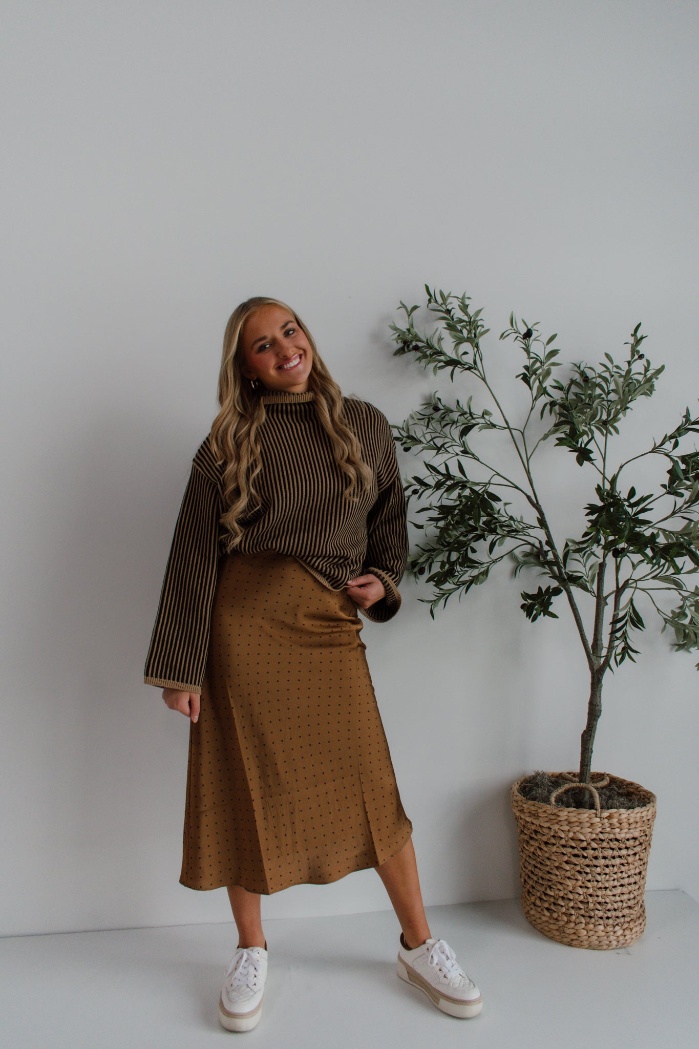 Spiced Spot Midi Skirt