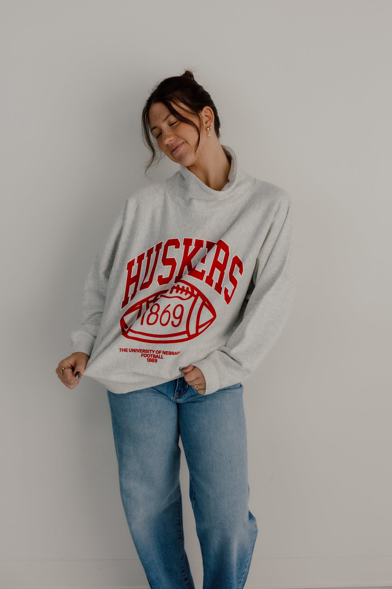 Nebraska Huskers Campus Roll Neck Sweatshirt