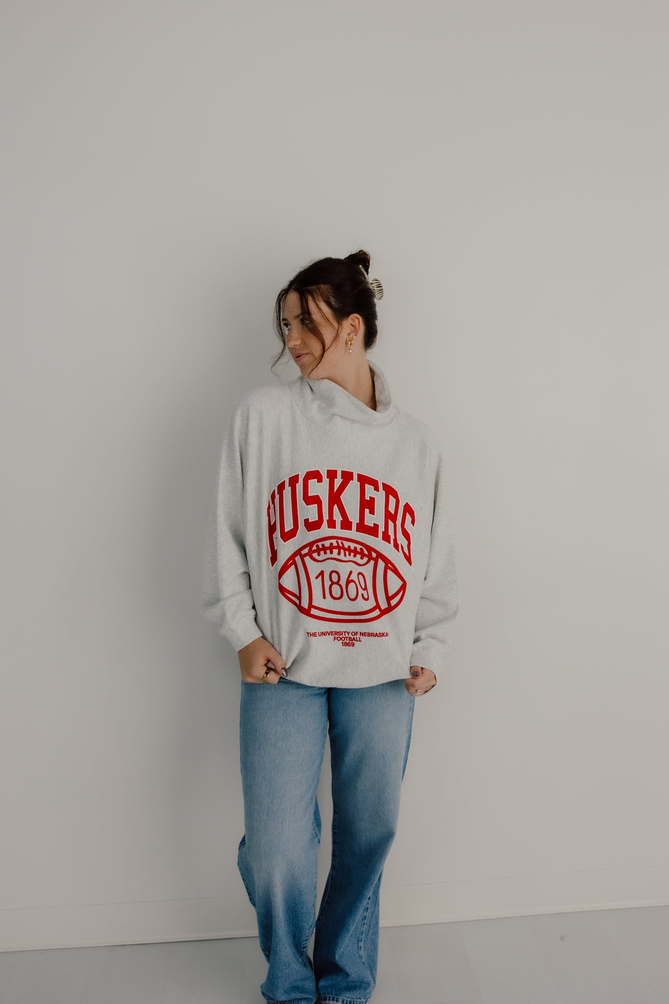Nebraska Huskers Campus Roll Neck Sweatshirt