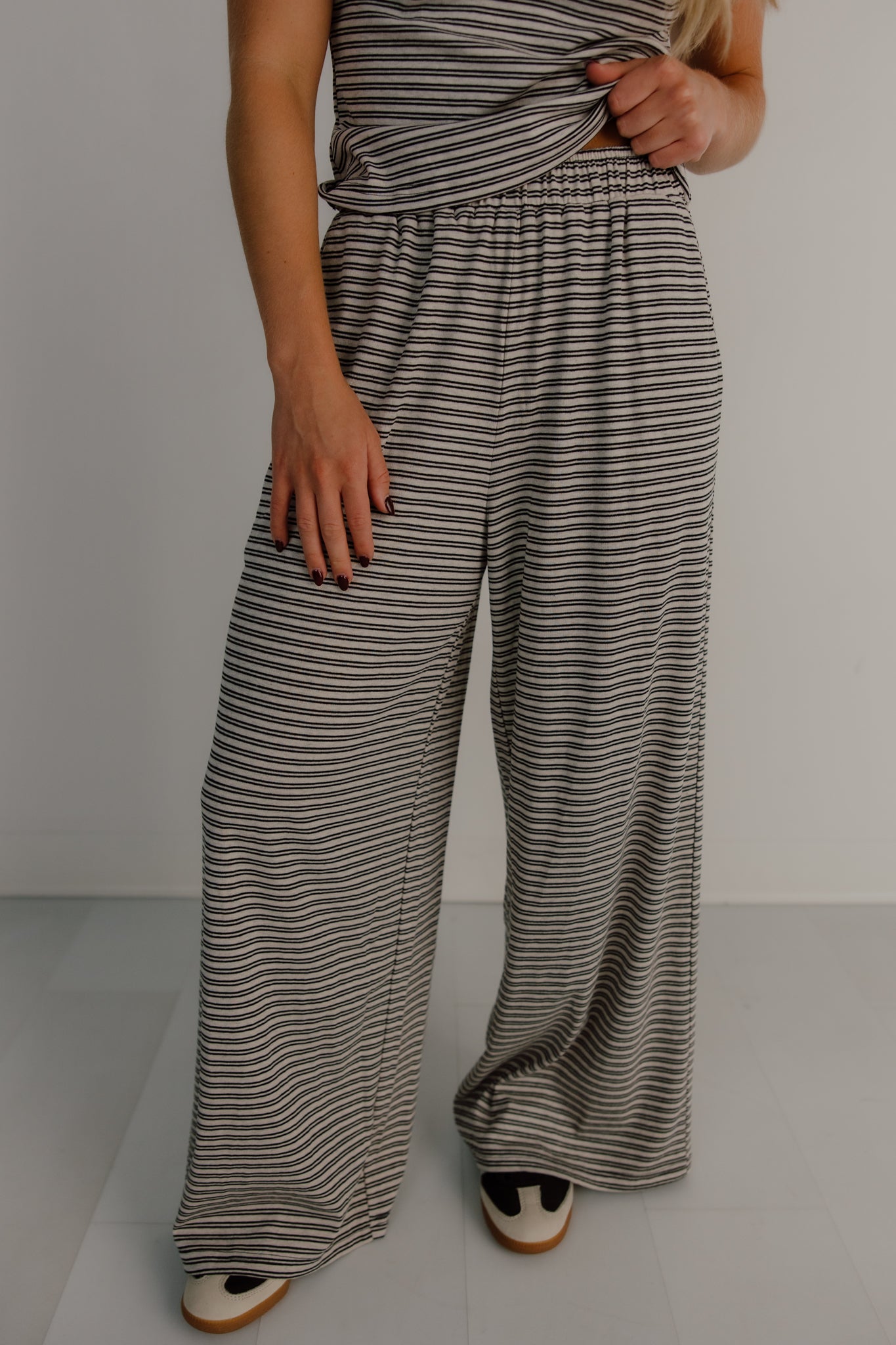 Merlot Striped Pants | Stone