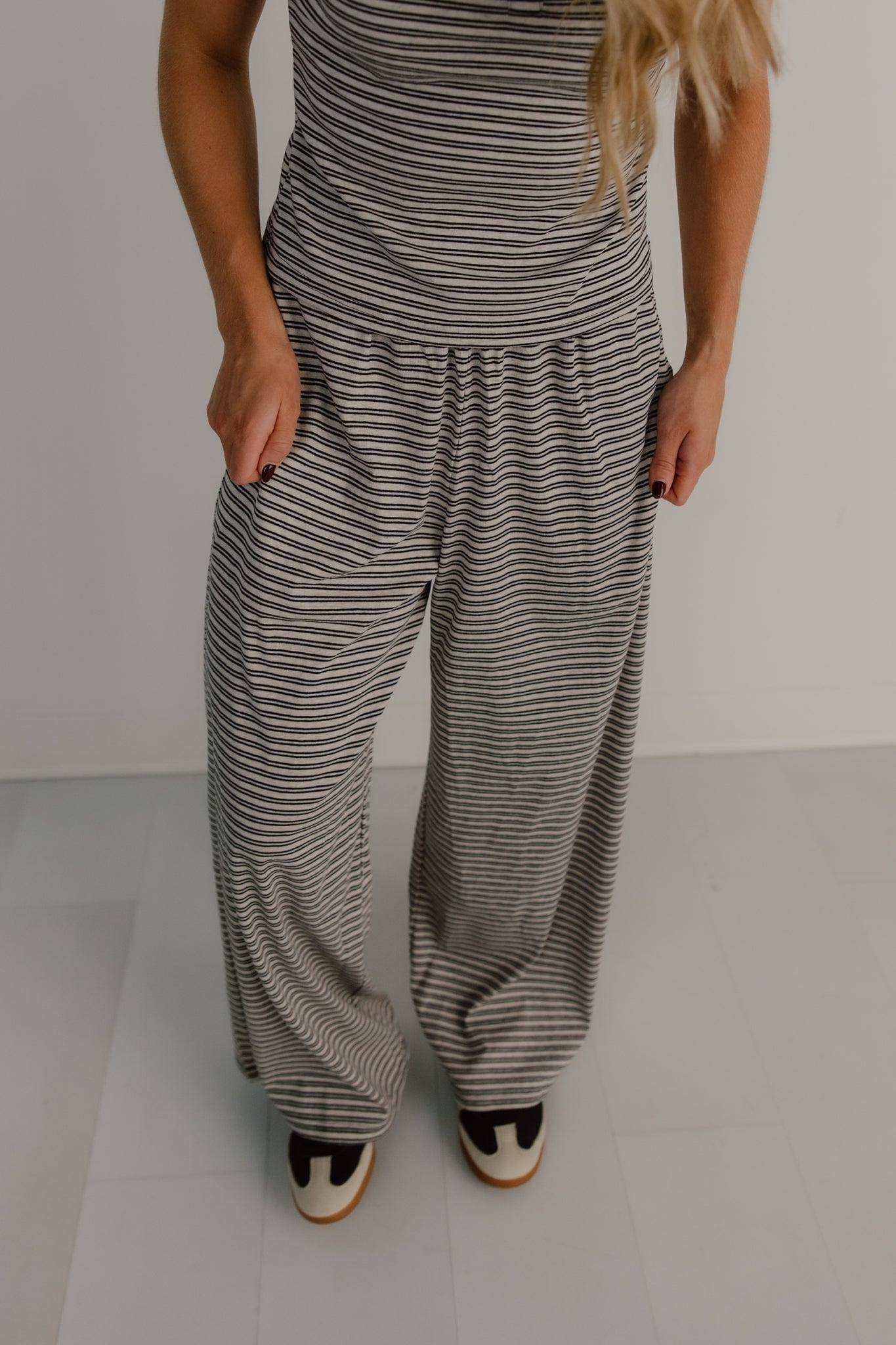 Merlot Striped Pants | Stone