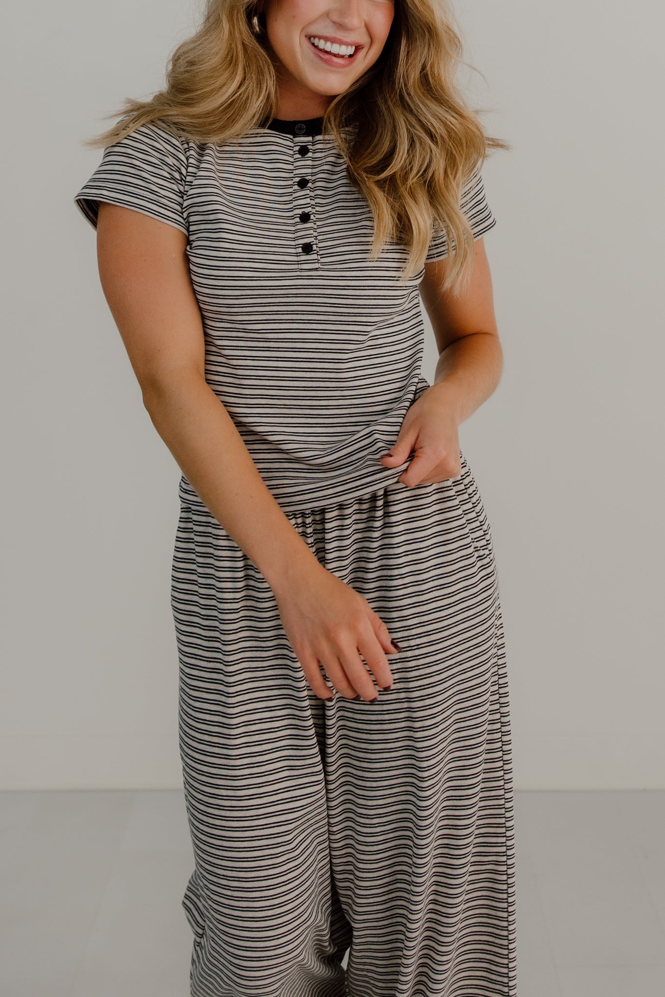 Merlot Striped Pants | Stone