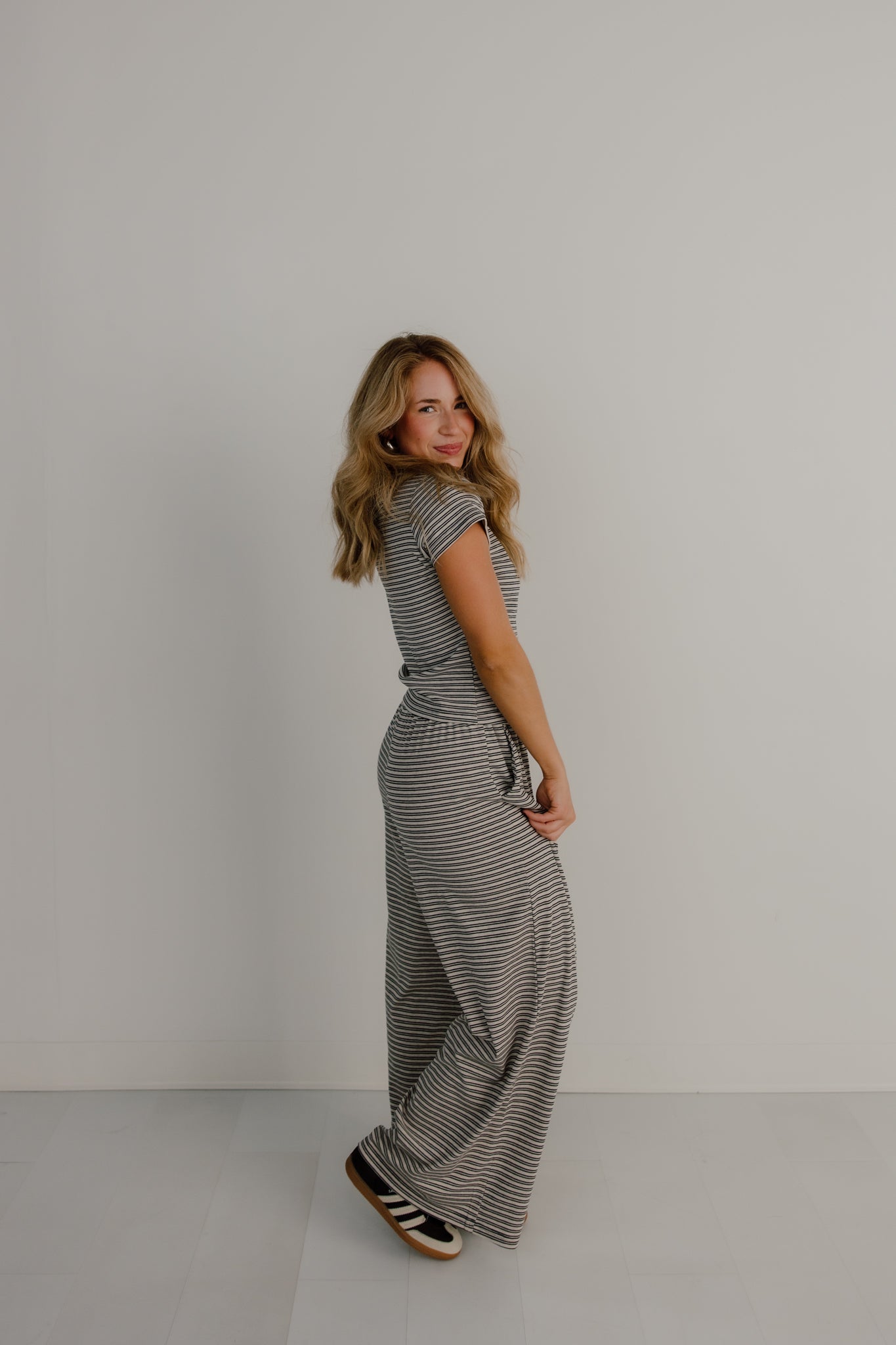 Merlot Striped Pants | Stone
