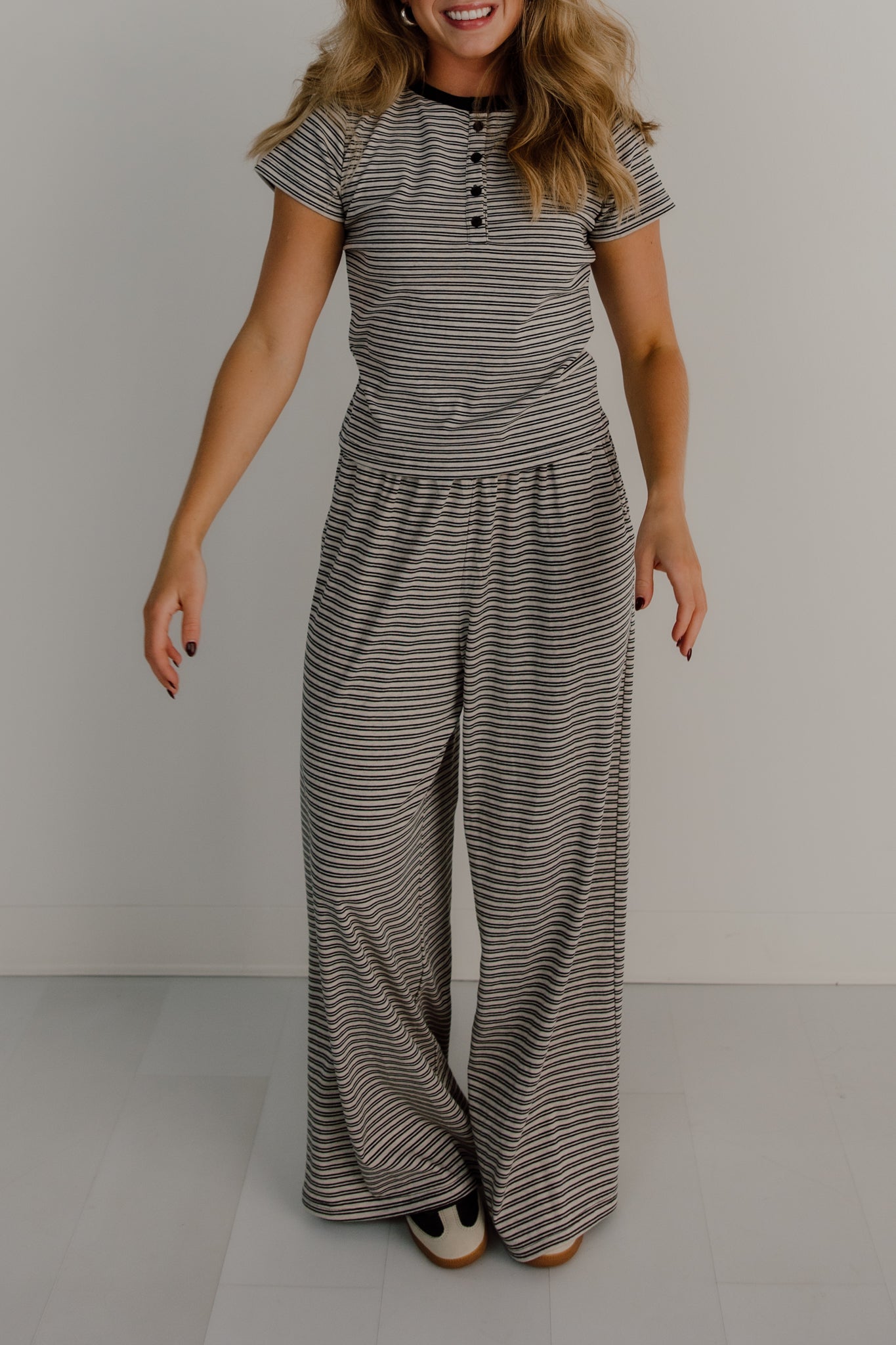 Merlot Striped Pants | Stone