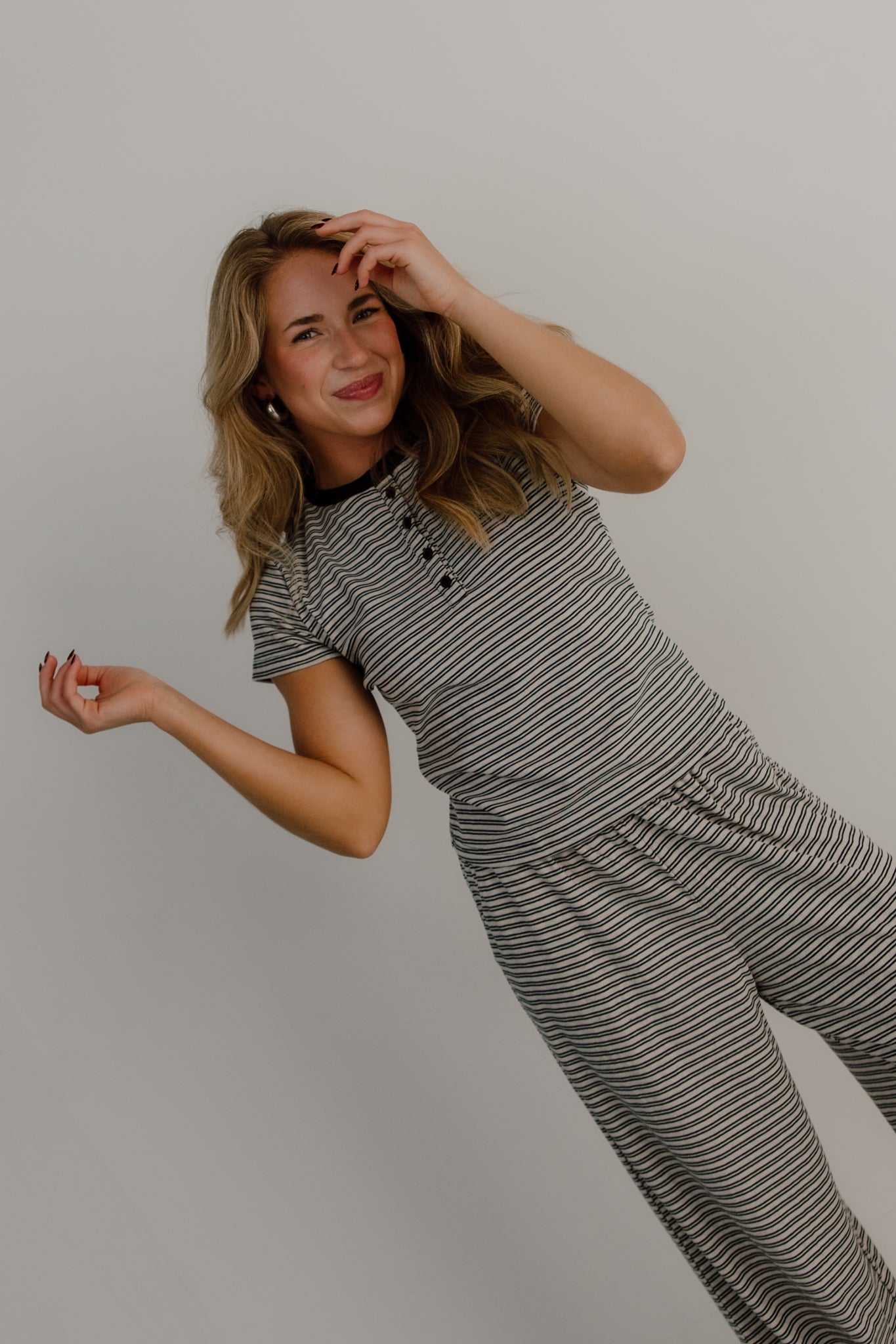Merlot Striped Pants | Stone