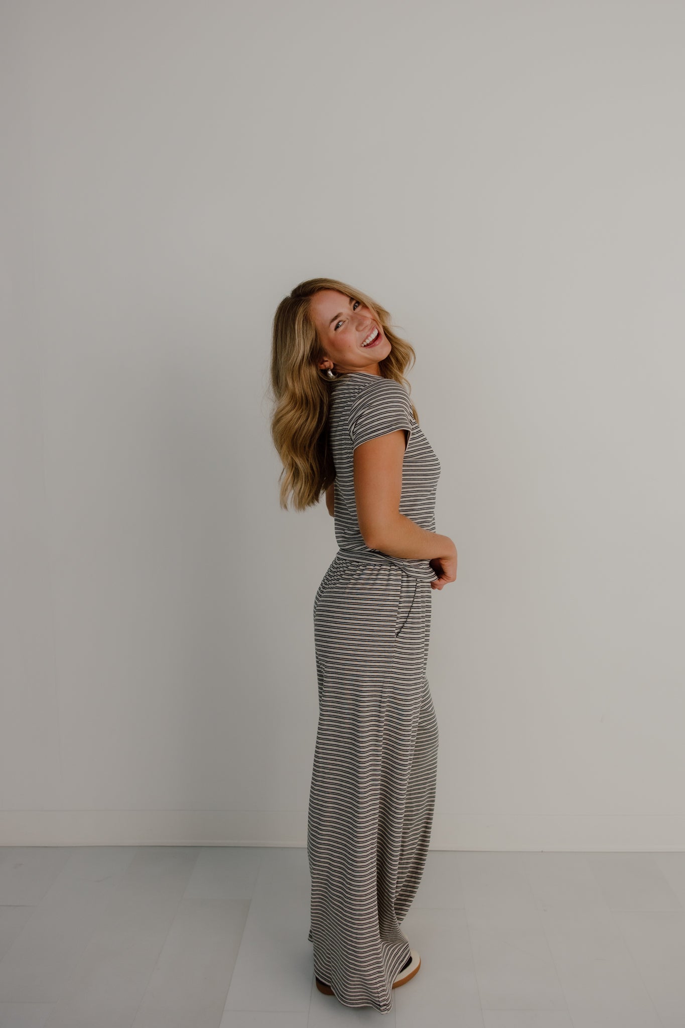Merlot Striped Pants | Stone