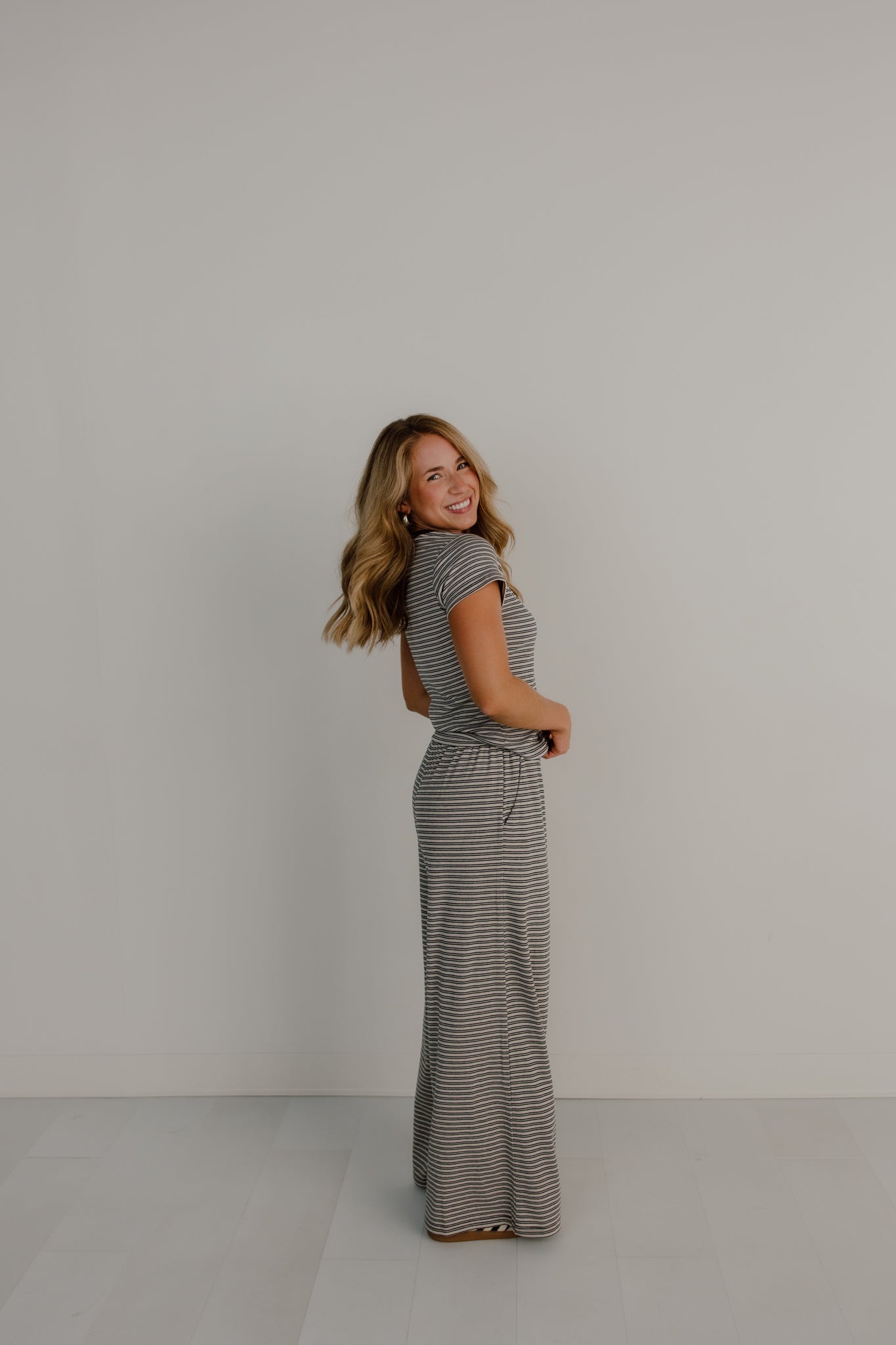 Merlot Striped Pants | Stone