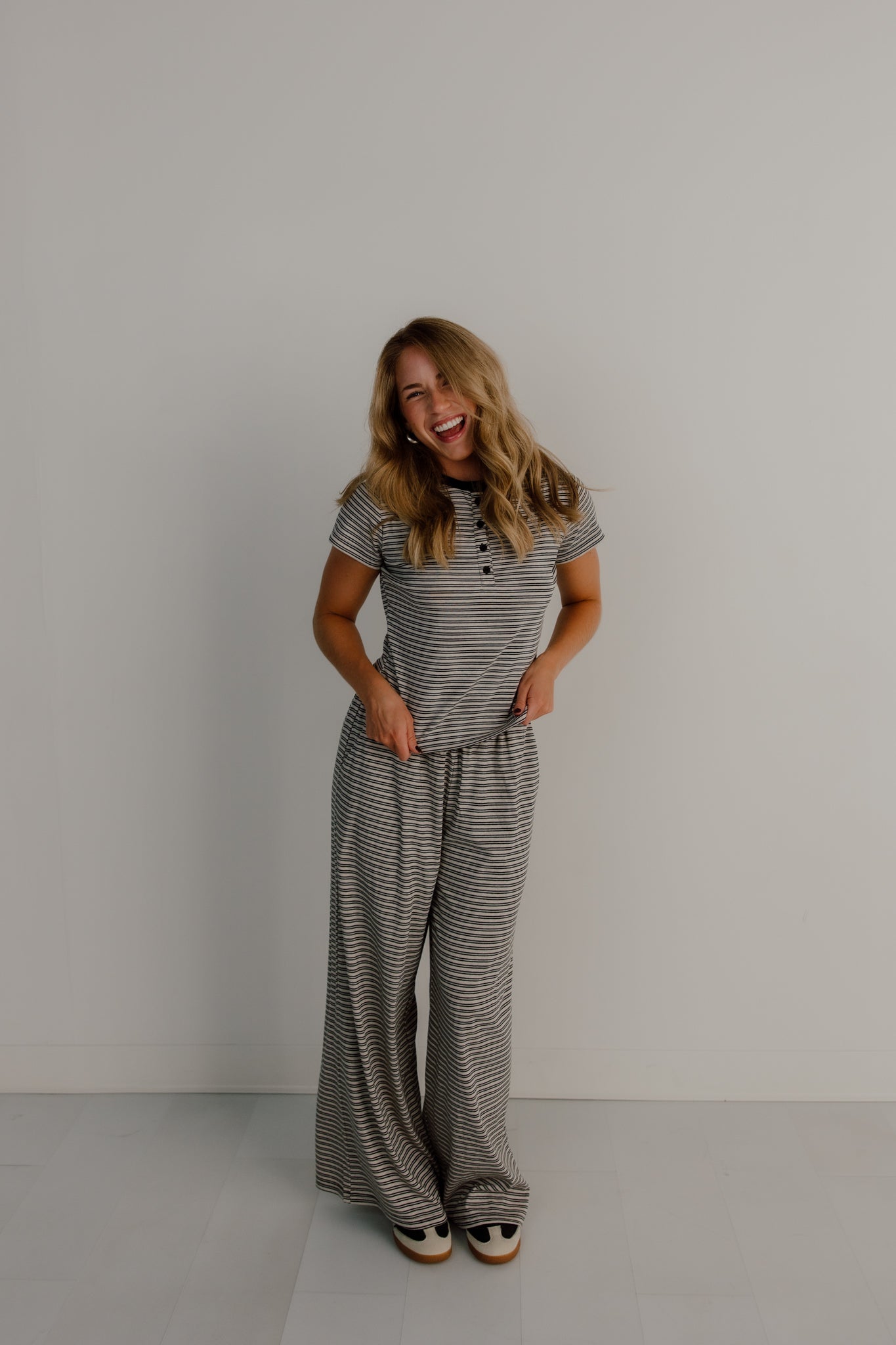 Merlot Striped Pants | Stone