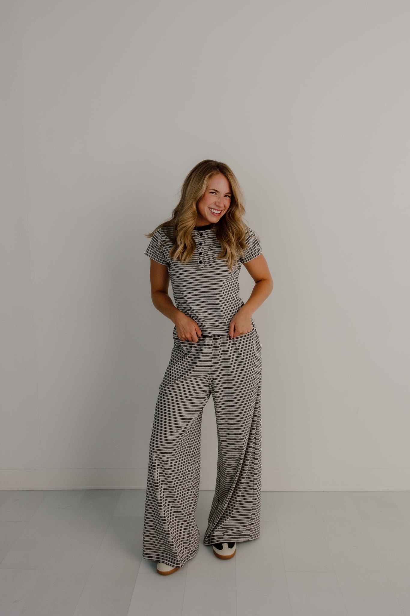 Merlot Striped Pants | Stone